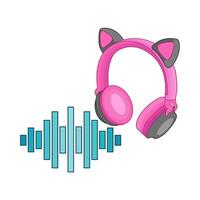 illustration de mignonne casque de musique vecteur