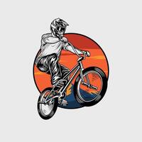 illustration de conception de logo de vélo de montagne vecteur