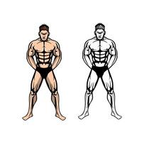 bodybuilder conception illustration vecteur