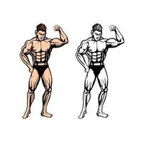 bodybuilder conception illustration vecteur