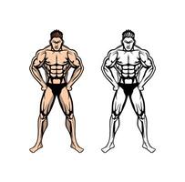 bodybuilder conception illustration vecteur