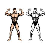 bodybuilder conception illustration vecteur