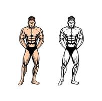 bodybuilder conception illustration vecteur