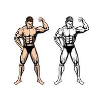 bodybuilder conception illustration vecteur