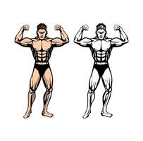 bodybuilder conception illustration vecteur