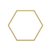 d'or hexagonal géométrique Cadre brillant mathématique 3d décor élément réaliste illustration vecteur