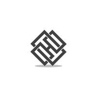 Lettre xh chevauchement lié conception simple vecteur logo géométrique