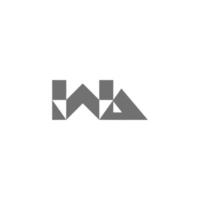 lettre wb triangle géométrique mosaïque logo vecteur