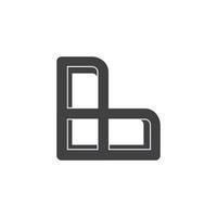 lettre l 3d logo géométrique plat vecteur