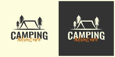 conception de logo d'aventure de camping vecteur
