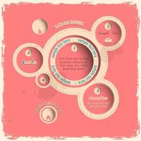 bulles de conception web rose dans un style vintage vecteur