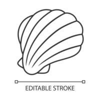 icône linéaire de coquillage. coquille de mollusque. couche protectrice pour la vie animale. souvenir tropical. créature d'aquarium. illustration de la ligne mince. symbole de contour. dessin de contour isolé de vecteur. trait modifiable vecteur