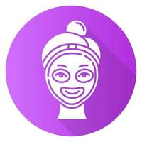 masque de vitamine c icône de glyphe de grandissime design plat violet. procédure de soins de la peau. soins de beauté du visage. en utilisant un masque liquide. effet exfoliant et hydratant. illustration vectorielle vecteur