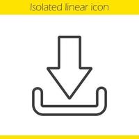 télécharger l'icône linéaire de flèche. illustration de la ligne mince. fichiers téléchargeant le symbole de contour. dessin de contour isolé de vecteur