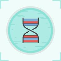 icône de couleur de brin d'adn. hélice d'adn. recherche en génétique humaine. illustration vectorielle isolée vecteur