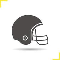 icône de casque de football américain. symbole de silhouette d'ombre portée. espace négatif. illustration vectorielle isolée vecteur