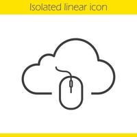 icône linéaire d'accès au stockage en nuage. illustration de la ligne mince. symbole de contour de cloud computing. dessin de contour isolé de vecteur