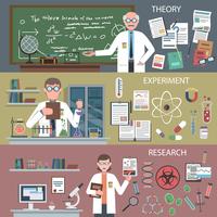 ensemble de bannière de science vecteur