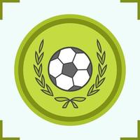 icône de couleur de ligue de championnat de football. ballon de football en couronne de laurier. illustration vectorielle isolée vecteur