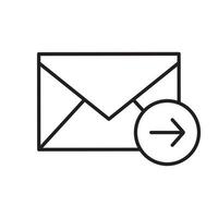 envoyer l'icône linéaire de message. illustration de la ligne mince. symbole de contour de lettre de courrier électronique. dessin de contour isolé de vecteur