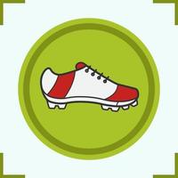 icône de couleur de chaussure de football. chaussure de joueur de baseball. illustration vectorielle isolée vecteur