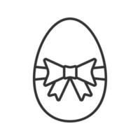 icône linéaire d'oeuf de pâques. illustration de la ligne mince. oeuf de pâques avec symbole de contour arc et ruban. dessin de contour isolé de vecteur