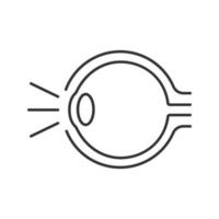 icône linéaire de l'anatomie des yeux. illustration de la ligne mince. réfraction de la lumière dans l'œil. symbole de contour. dessin de contour isolé de vecteur