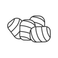 icône linéaire de guimauve tordue. illustration de la ligne mince. symbole de contour. dessin de contour isolé de vecteur