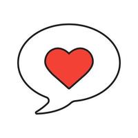 icône linéaire de message d'amour. illustration de la ligne mince. sms romantique avec symbole de contour de coeur. dessin de contour isolé de vecteur