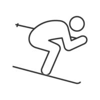 icône linéaire de skieur. illustration de la ligne mince. skieur. symbole de contour. dessin de contour isolé de vecteur