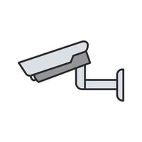 icône de couleur de caméra de surveillance. système de sécurité. vidéosurveillance. illustration vectorielle isolée vecteur