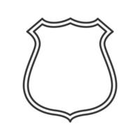 insigne, icône linéaire de l'emblème. illustration de la ligne mince. étiquette de pompier ou de policier. symbole de contour. dessin de contour isolé de vecteur