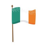 drapeau de l'irlande en pole vecteur