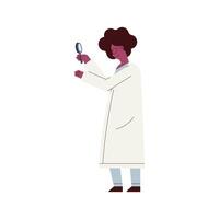 femme scientifique à la loupe vecteur