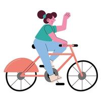 vélo équitation femme vecteur