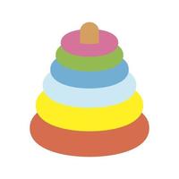 pile anneaux couleurs mignon bébé jouet isolé icône vecteur