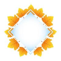 cadre carré d'automne avec décoration de feuilles vecteur
