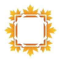 cadre carré d'automne avec décoration de feuilles vecteur