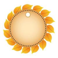 cadre circulaire d'automne avec décoration de feuilles vecteur
