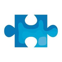 Pièce de puzzle icône isolé de couleur bleue vecteur