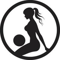 radiant résistance noir icône de femme aptitude logo audacieux équilibre femme aptitude logo dans noir vecteur