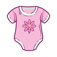 vêtements mignons bébé fille avec décoration florale vecteur