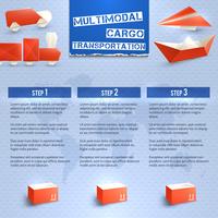 Infographie logistique origami vecteur