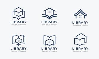 jeu d'icônes de logo de bibliothèque