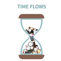 Concept de flux de temps vecteur