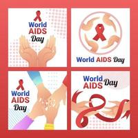 publication sur les réseaux sociaux de la campagne d'activisme de la journée mondiale du sida vecteur