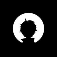 seul garçon triste silhouette, cool anime personnage vecteur