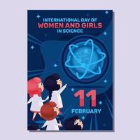 bonne journée internationale des femmes et des filles dans le concept scientifique vecteur