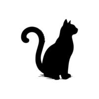 silhouette de chat isolé sur fond blanc vecteur