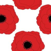 coquelicots rouges fleur transparente motif de fond vecteur illustrati